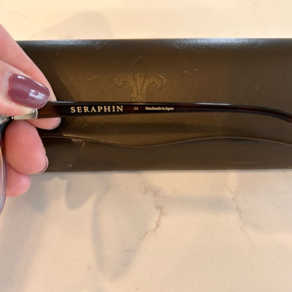 Seraphin Eyeglasses Azalea/8967 Tortoise/Blue Square Japan 53[]16 145 Handmade - Picture 14 of 15